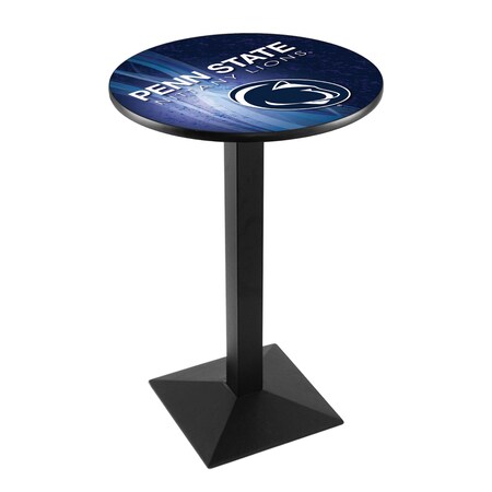 Holland Bar Stool Co 42" Blk Wrinkle Penn State Pub Table, 36" dia. Top L217B4236PennSt-D2